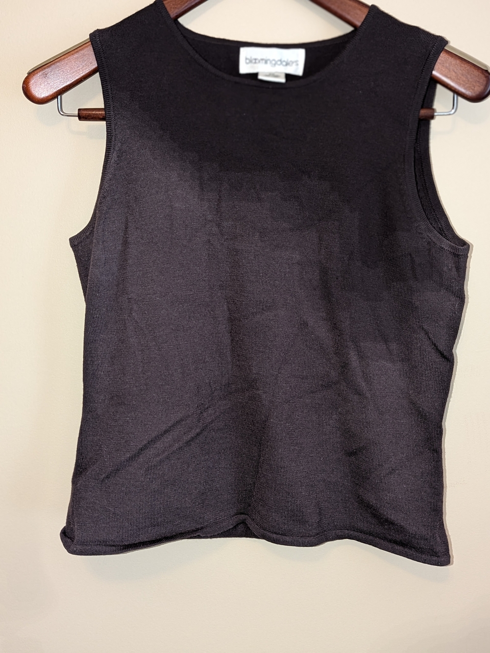 Bloomingdale's Brown Lightweight Wool Crewneck Tank